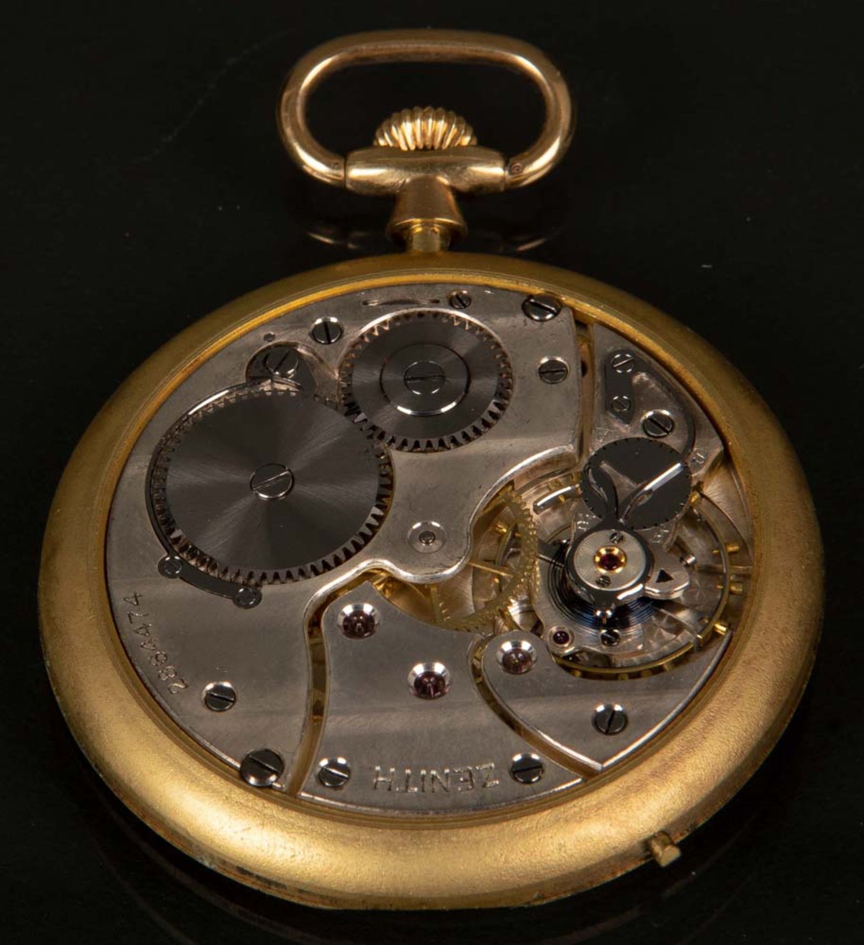 Taschenuhr. Zenith. 18 ct Gold; dazu Taschenuhr. Edelstahl, Handaufzug. (Funktion ungeprüft) - Image 2 of 2