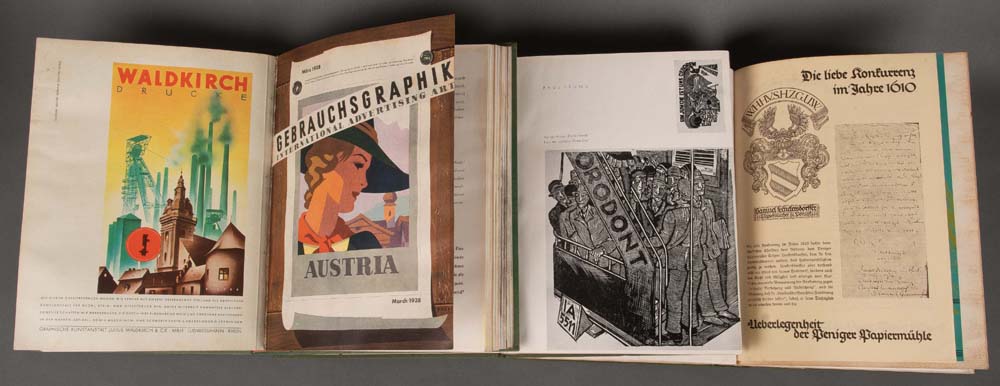 Drei Bände Gebrauchsgraphik, 1933/34 und 1938.