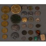 Konvolut Münzen. Verschiedene Materialien, Länder und Zeiten.