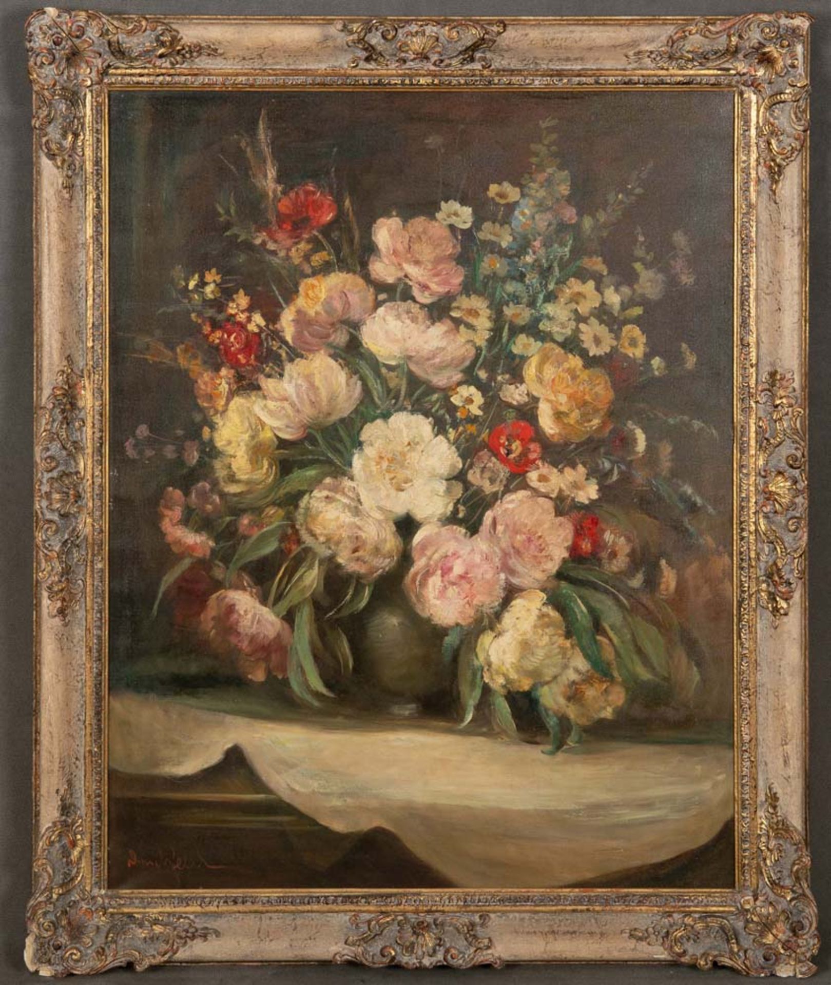 Hanns Maria Barchfeld (1895-1953). Blumenstillleben. Öl/Lw., li./u./sign., gerahmt, 95 x 75 cm. **