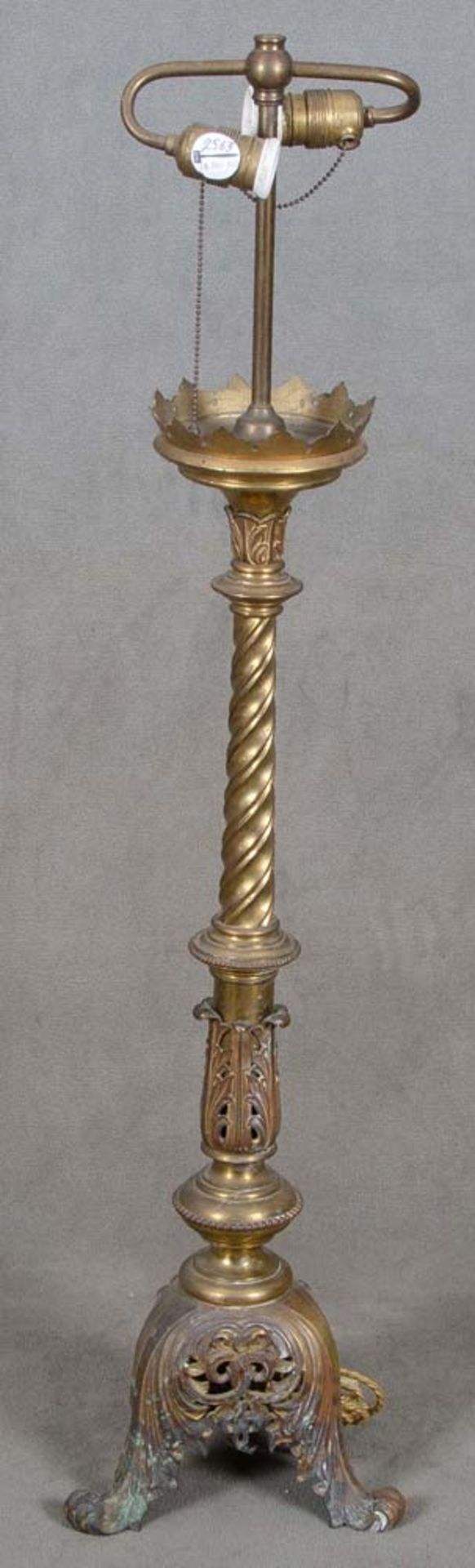 Lampenfuß. Deutsch um 1900. Messing, H=103 cm. (Funktion ungeprüft) **