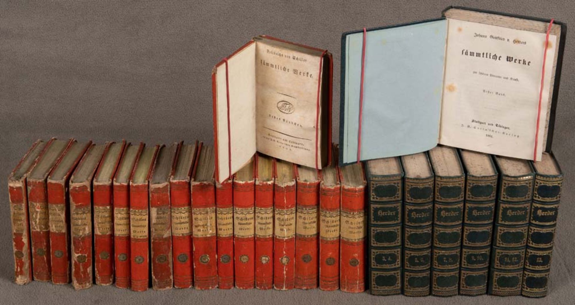 Friedrich Schiller. Sämtliche Werke in 18 Bänden. Cotta 1822 bis 1826; dazu Johann Gottfried Herder.