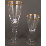Zwei Glaspokale. Deutsch 19./20. Jh. Teilw. geschliffen, H=19 bzw. 28 cm.