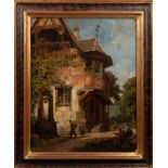 Karl Weysser (1833-1904). Das ehemalige Rathaus von Scherweiler/Elsass. Öl/Lw., li./u./sign.,