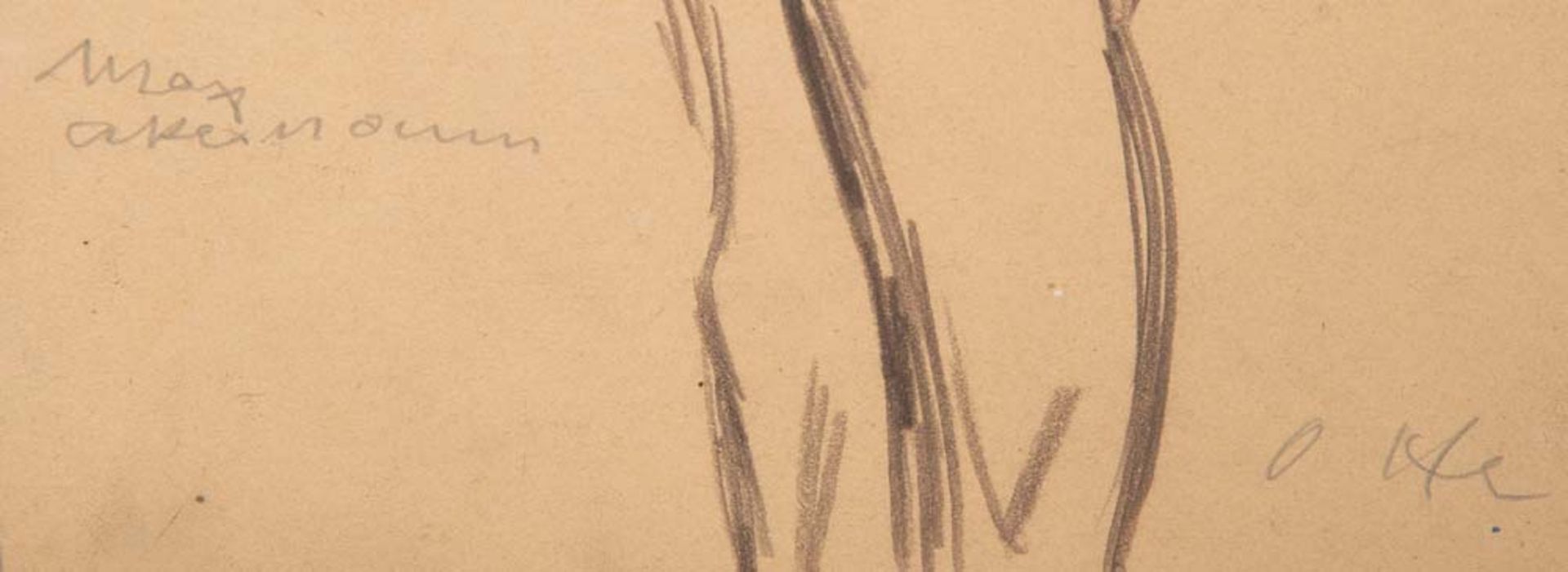 Otto Hermann (1899-?) „Max alter Mann“. Bleistift/Papier, re./u./monogr., li./u./bez., hi./Gl./ - Bild 2 aus 2