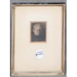 Wilhelm Leibl (1844-1900). Kinderportrait. Holzschnitt, re./u./sign., hi./Gl. gerahmt, H=7 cm, B=5,5