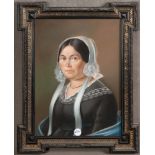 Maler des 19. Jhs. Damenporträt. Pastell, hi./Gl./gerahmt, 52 x 40 cm. **