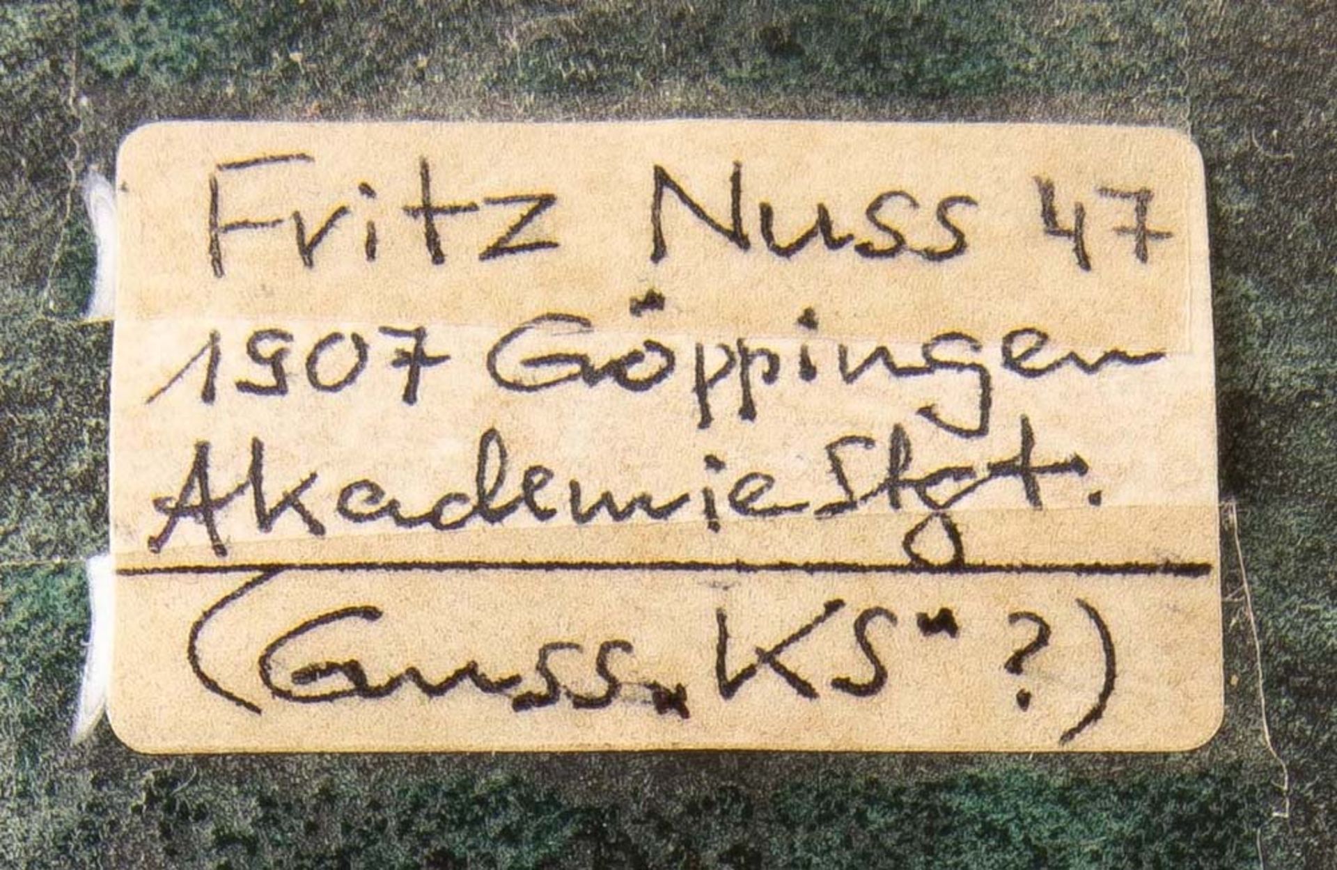 Konvolut Bronze-Objekte. Ernst Yelin (1900-1991) Reliefplatte 11x 11 cm / Fritz Nuss (1907-1999) - Bild 3 aus 5