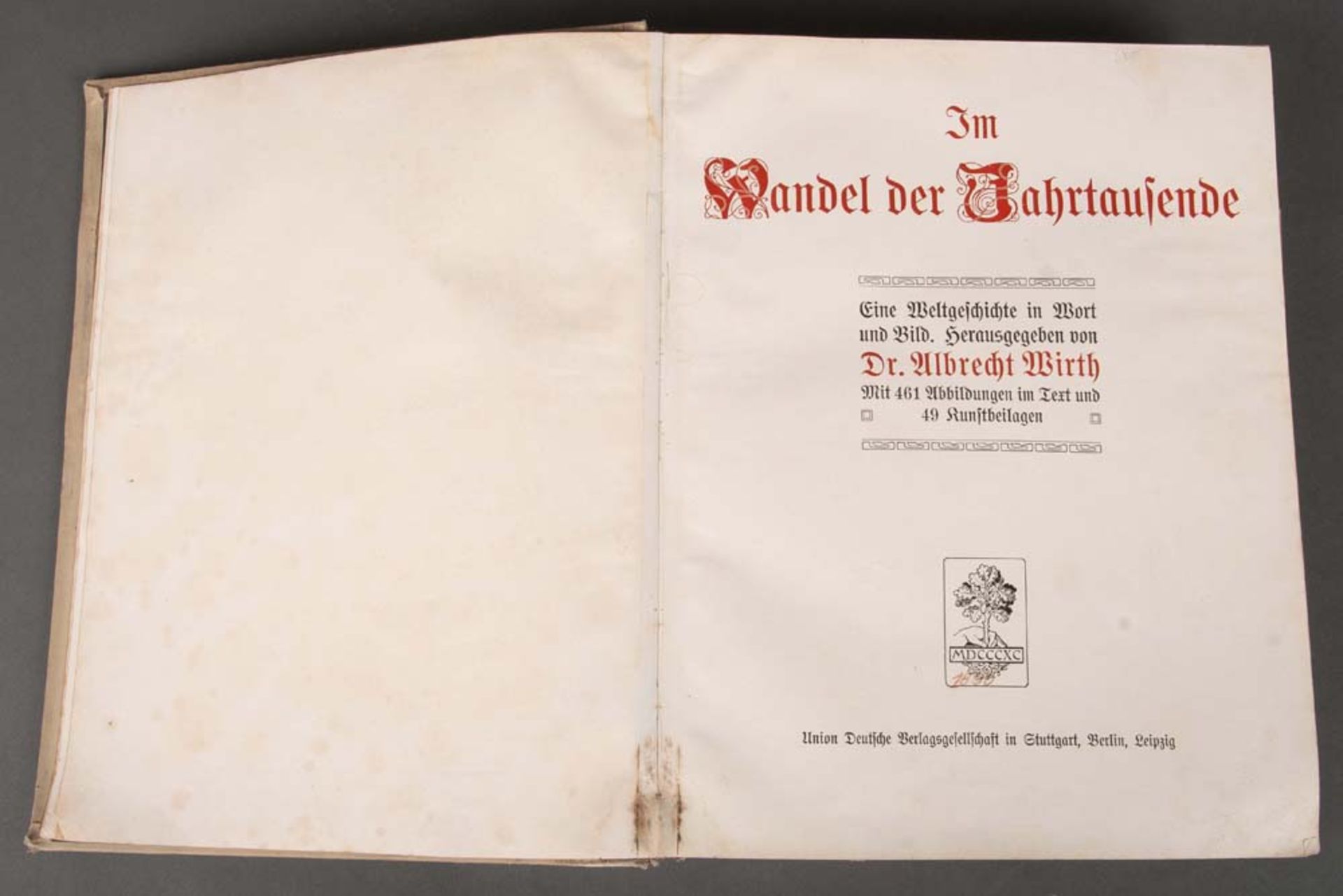 Im Wandel der Jahrtausende. Union Deutsche Verlagsgesellschaft in Stuttgart, Berlin, Leipzig 1890.