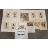 Graphiker des 19./20. Jhs. Soldatendarstellungen, Napoleon, Garde du Corps, Chevaux legers,