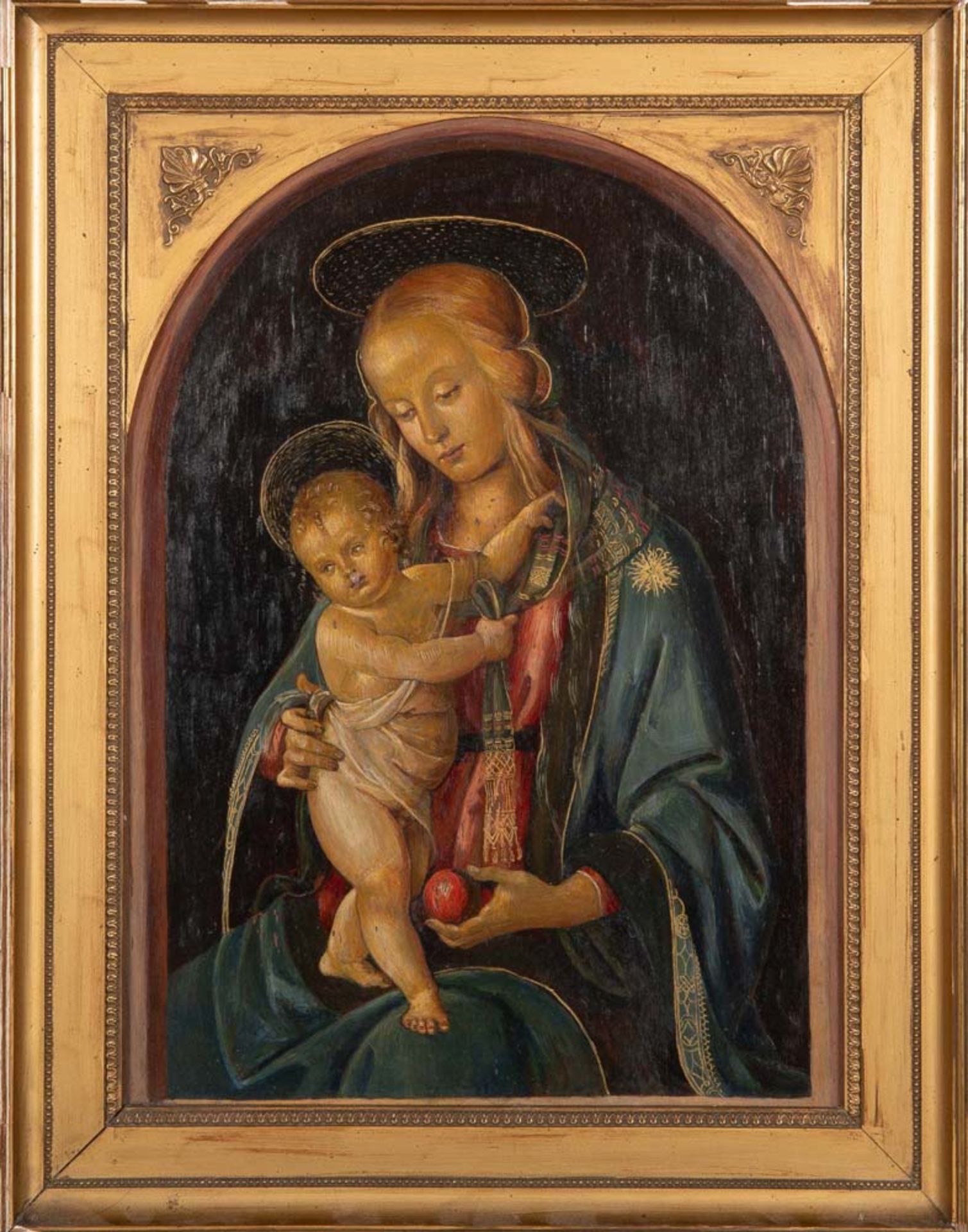 Else Keyssner (Malerin des 20. Jhs.). Muttergottes mit Kind. Öl/Holz, verso bez. und dat. Dezember