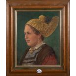 Maler des 19./20. Jhs. Damenporträt. Öl/Sperrholz, gerahmt, 34 x 27 cm.