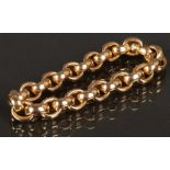 Gliederarmband. 18 ct Gold, ca. 52 g. Besetzt mit Brillant, ca. 0,13 ct.