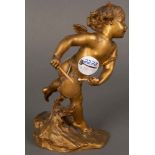 Charlotte Monginot (1873-1962). Putto mit Trommel. Bronze, auf Sockel, sign., H=22 cm.