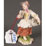 „Die lustige Obstverkäuferin“. Frankenthal 1770. Porzellan, bunt bemalt, ohne Marke. Modell von