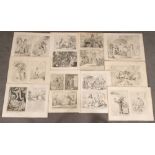James Gillray (1757-1815). Mappe mit 58 Karikaturen. Stahlstiche, 36,5 x 26,5 cm.