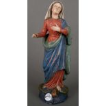 Madonna Immaculata. Deutsch 19. Jh. Massivholz, geschnitzt, auf farbig gefasst, H=41 cm. (best.)