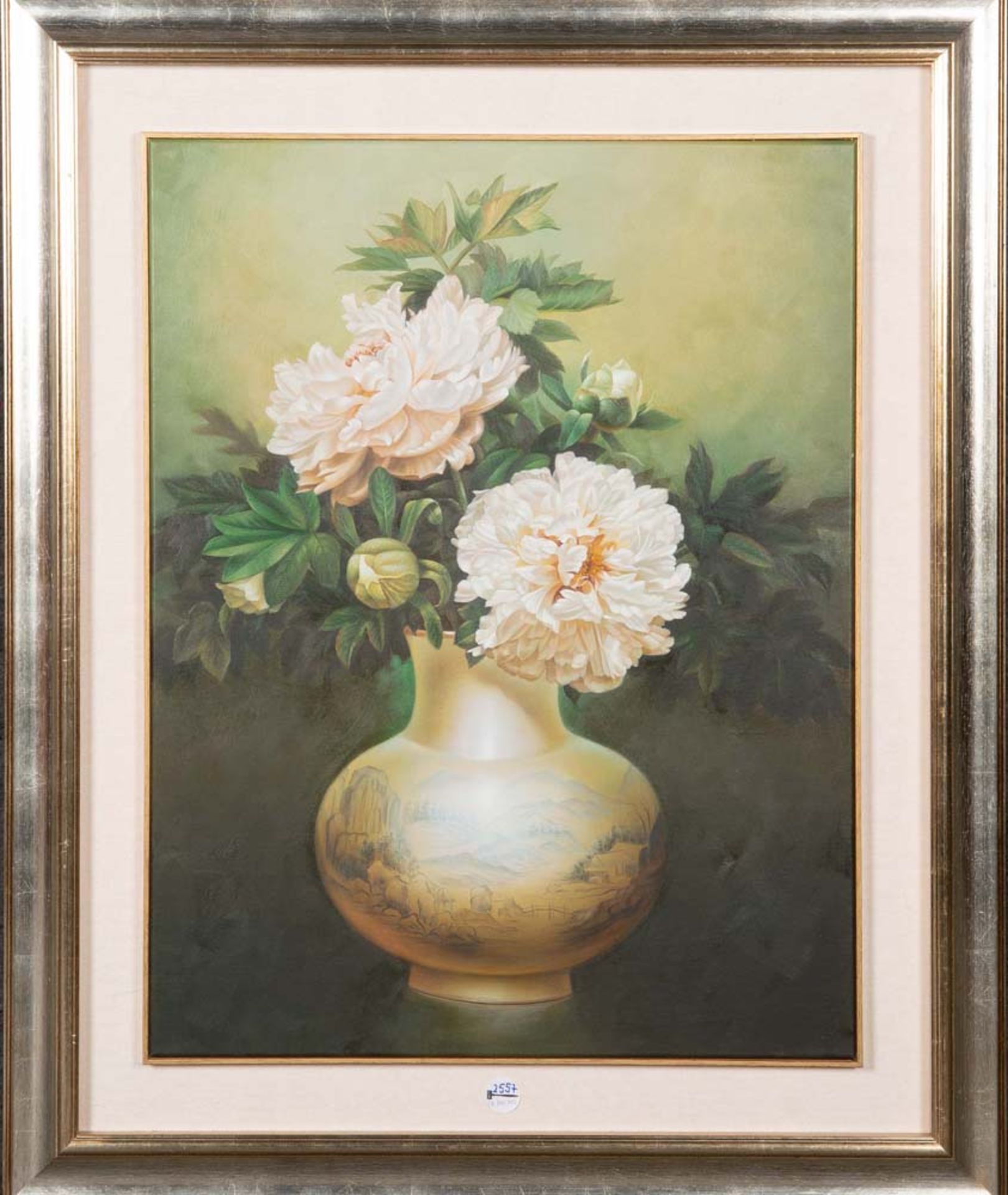 Maler des 20. Jhs. Asien. Blumenstillleben. Öl/Lw., gerahmt, 81 x 62 cm. **