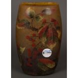 Jugendstil Vase. Muller Frères Lunéville 1900-1905. Farbloses Glas, farbig überfangen, geätzt,