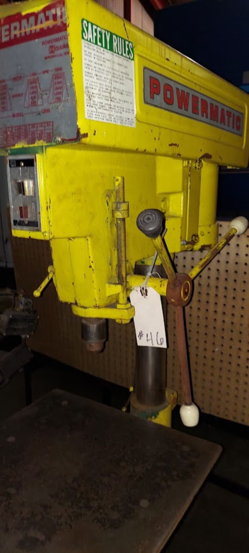Powermatic 15" Drill Press, Model #115A, Variable Speed Step Pulley, Motor is 3/4 HP 115/208-230 - Image 2 of 3