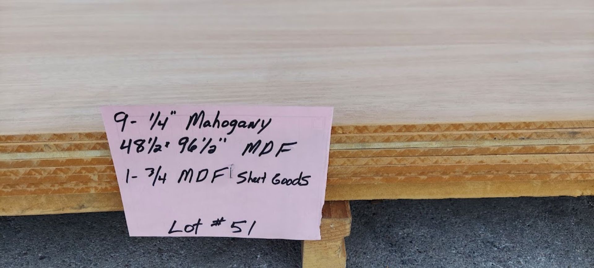 9 pcs 1/4" Mahogany MDF PLUS 1 pc 3/4" MDF 48.5" x 96.5" - Image 4 of 4