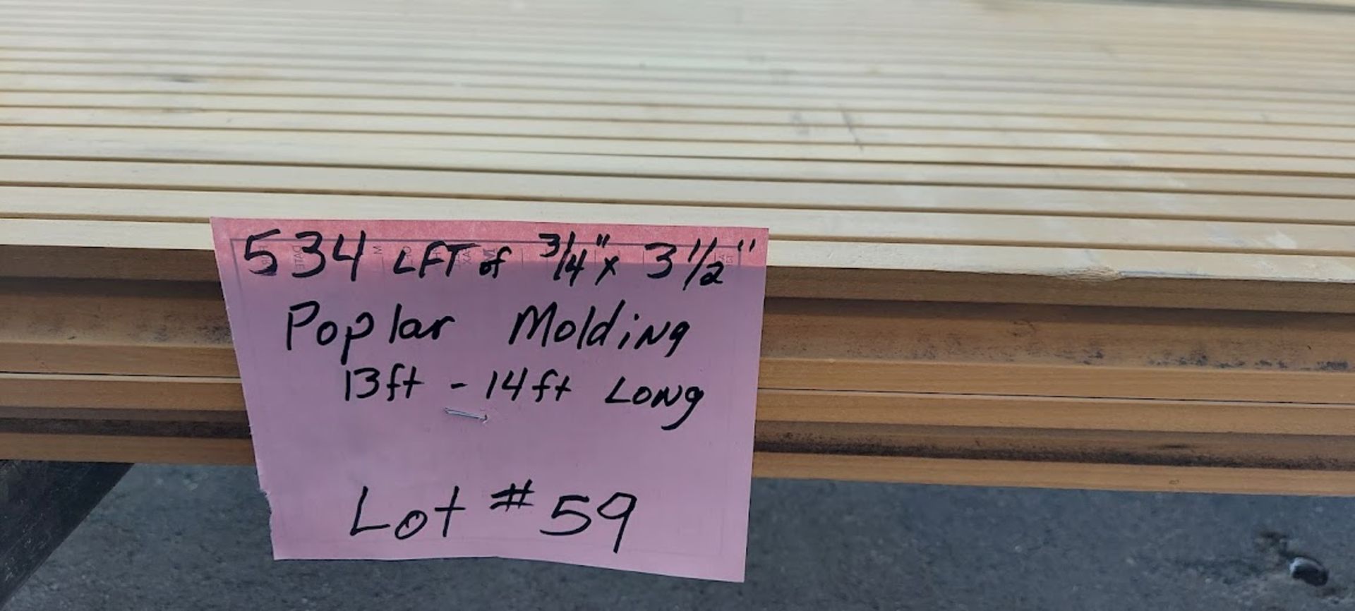 534 lf 3/4" x 3-1/2" Poplar Molding 13 - 14' L - Image 5 of 5