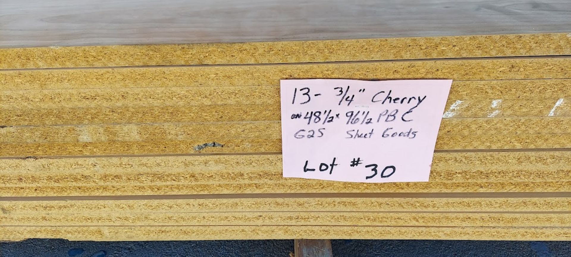 13 pcs 3/4" Cherry PBC 48.5" x 96.5" G2S - Image 3 of 5