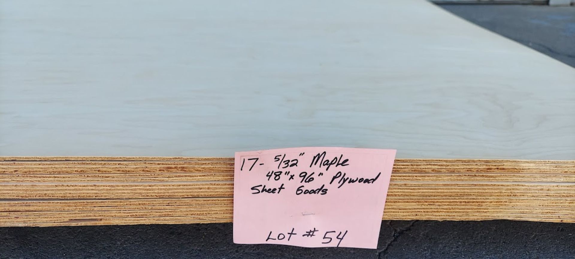 17 pcs 5/32" Maple Plywood 48" x 96" - Image 4 of 4