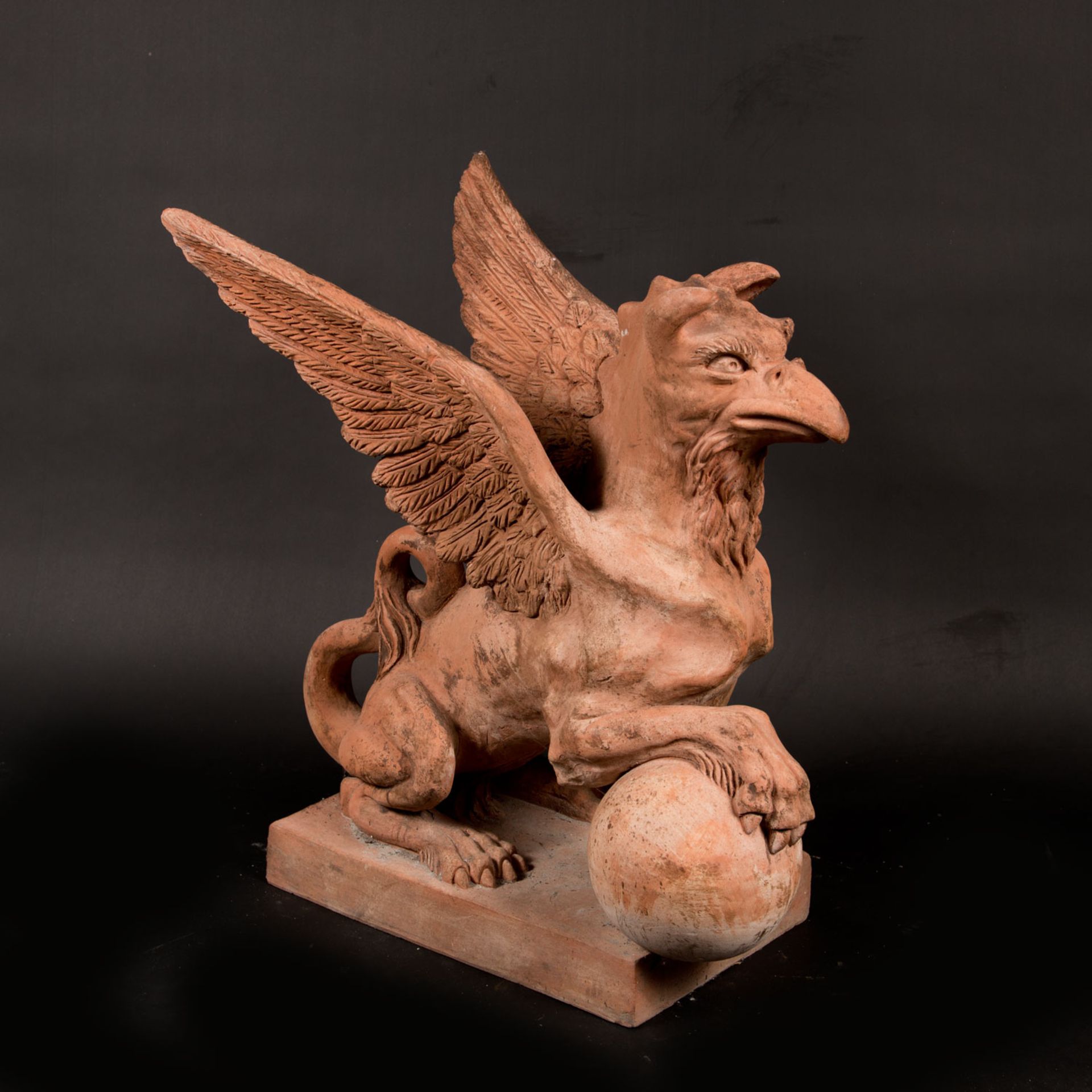Pair of terracotta griffins - Image 2 of 3