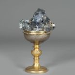 Silver bowl with minerals