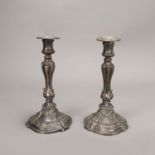 Pair of French silver candle sticks