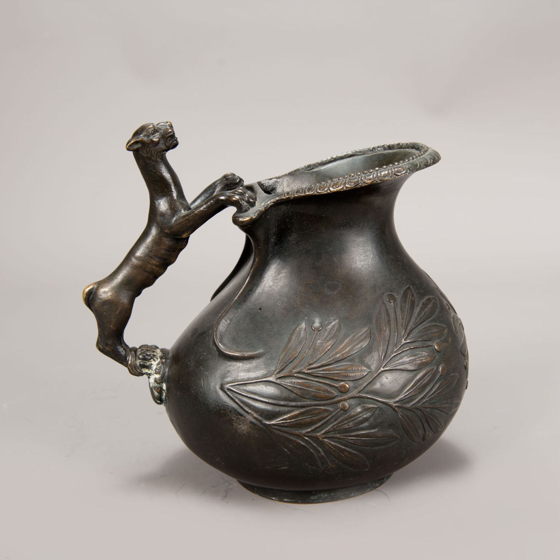 Bronze jug in Pompeian style 