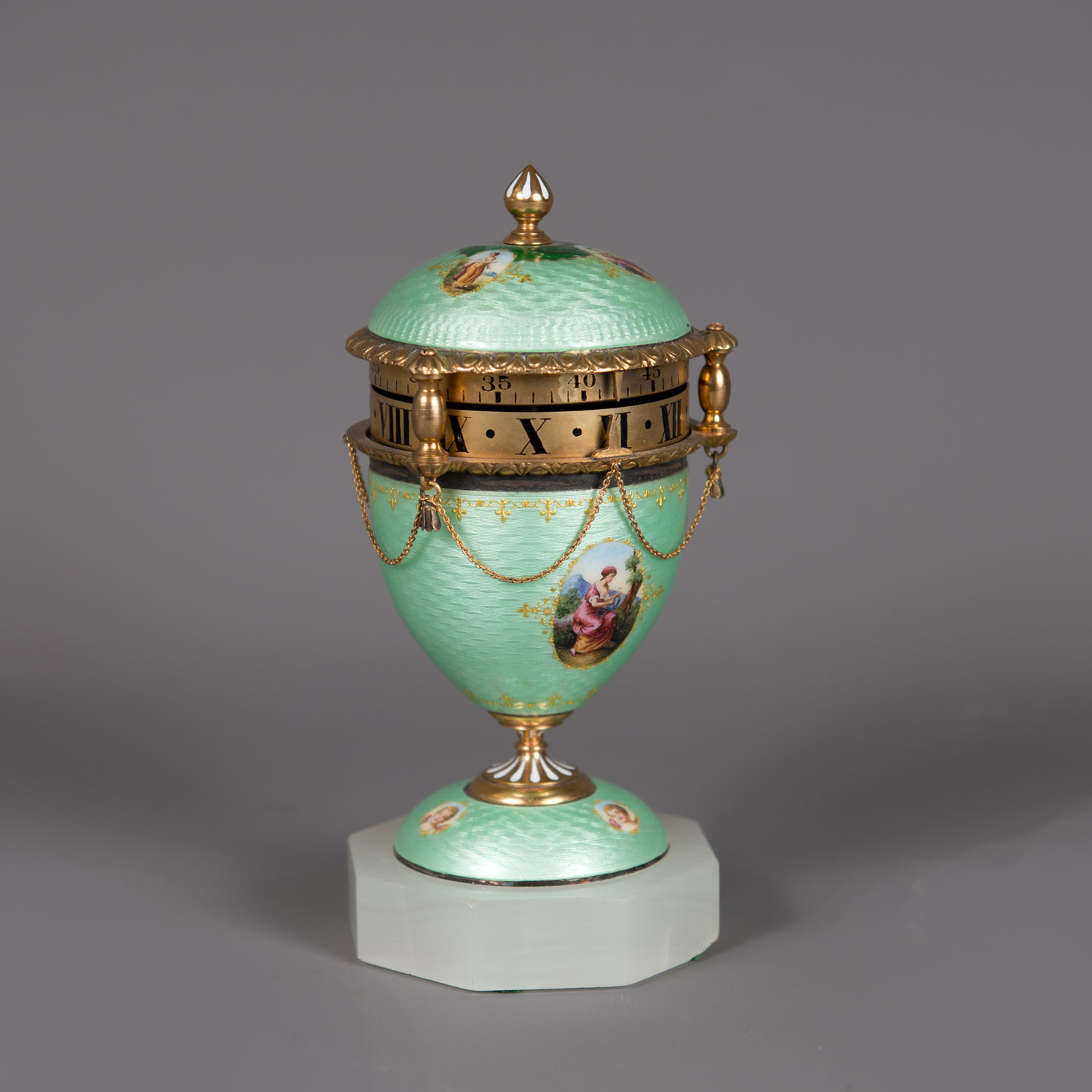 Swiss enamel clock - Image 2 of 3