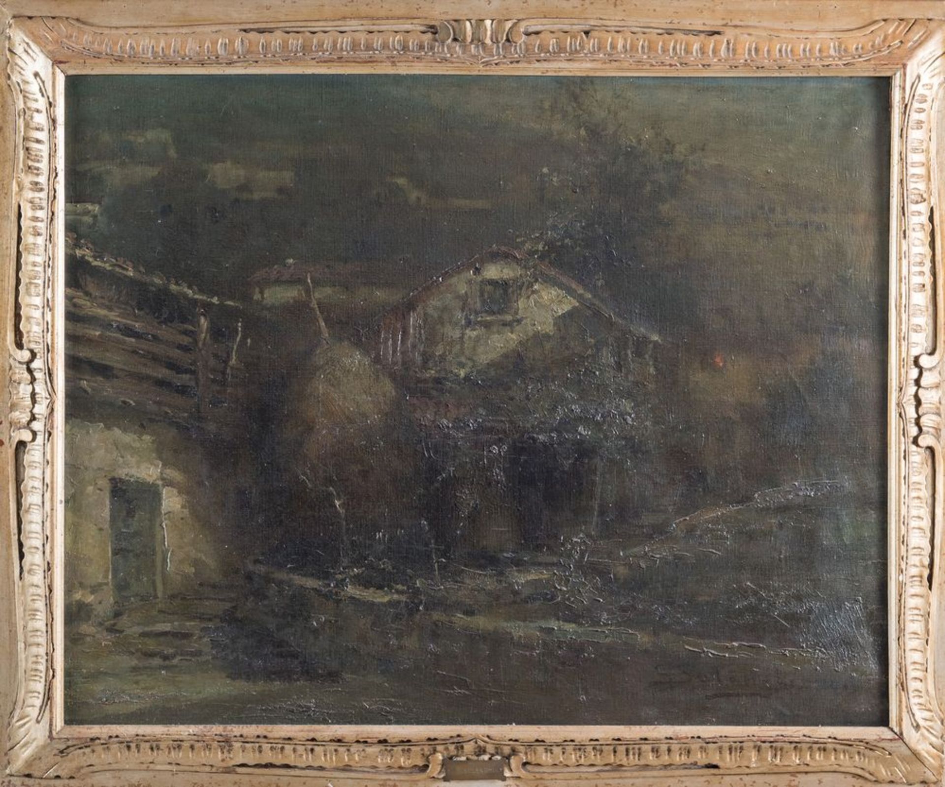 GIUSEPPE SOLENGHI (Milano 1879 - Cernobbio 1944) "Paesaggio con case", 1919. Olio su tela. Cm - Bild 3 aus 3