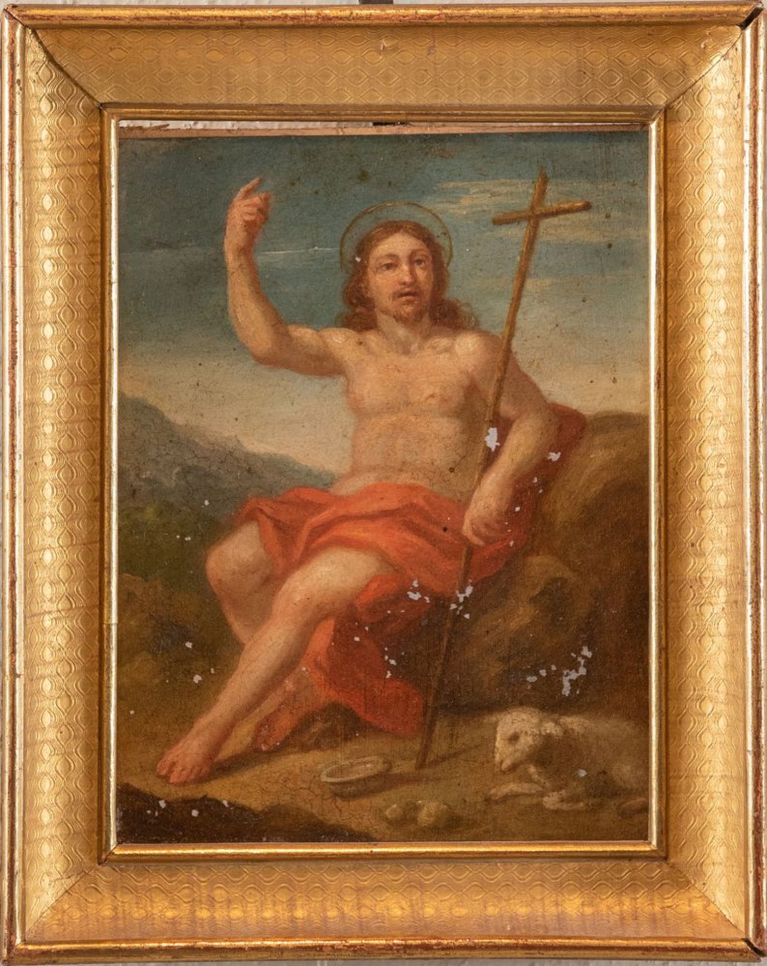 Maestro del XVIII secolo. â€œSan Giovanniâ€ e "San Giovanni Battista". Coppia di olio su metallo. - Bild 6 aus 6