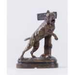 PROSPER LE COURTIER (Francia, 1855 - 1924) "Cane". Scultura in bronzo. Cm 15x11x6. Opera firmata