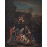 Maestro bolognese del XVIII secolo. â€œPietÃ â€. Olio su tela. Cm 52,5x42,3.