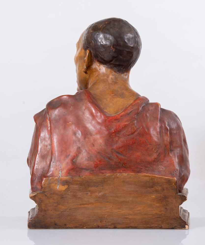 NICCOLÃ’ DA UZZANO (Firenze1359 - 1431) Busto in terracotta, copia da Donatello. XX secolo - Image 4 of 5