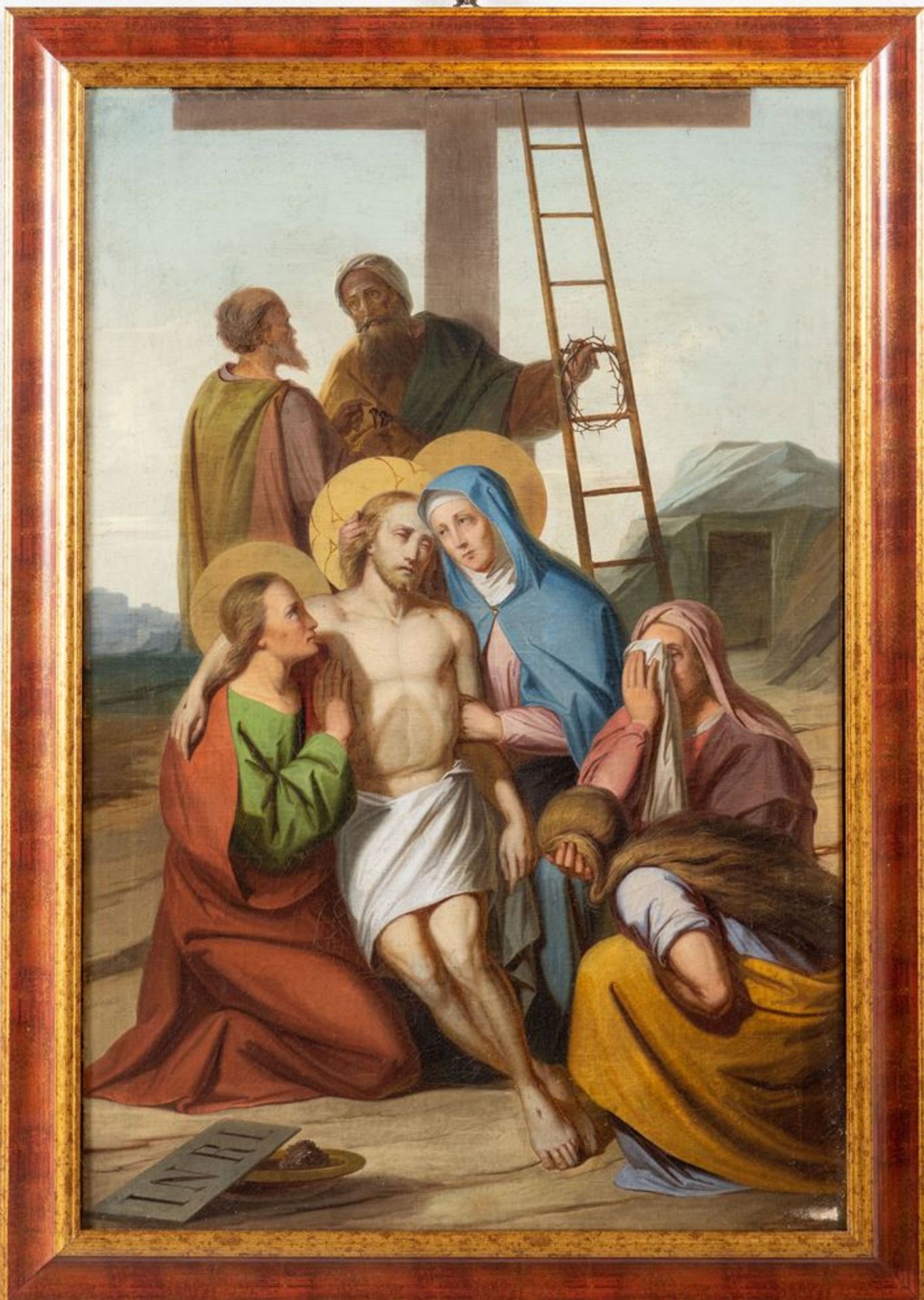 Maestro del XIX secolo. "Via Crucis". Lotto composto da quattordici oli su tela. Cm 97x65. - Bild 3 aus 29