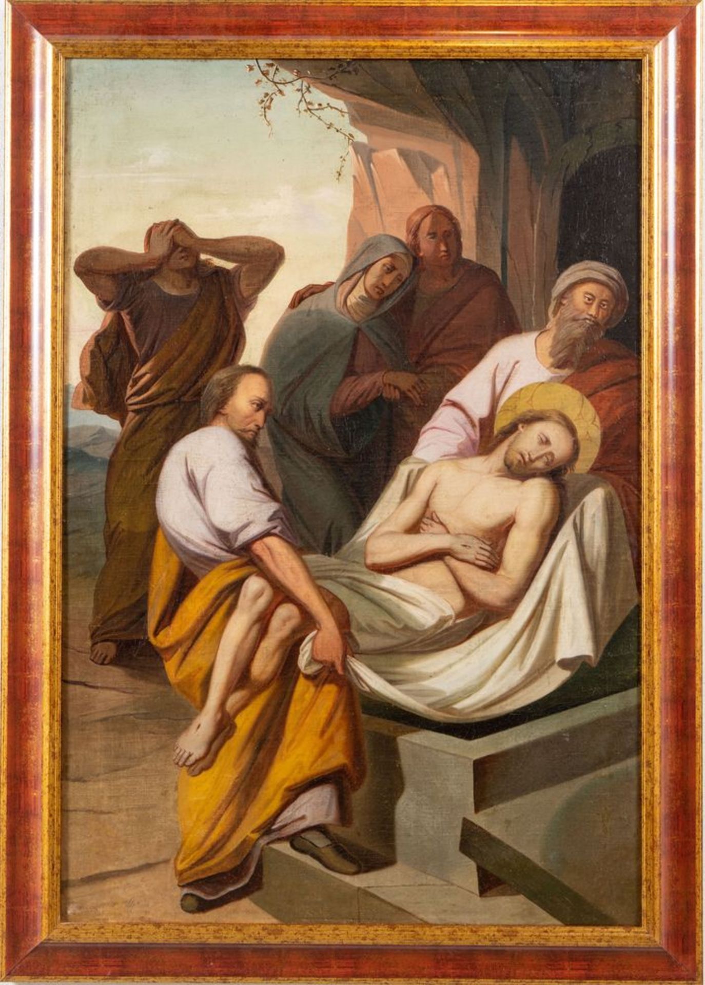 Maestro del XIX secolo. "Via Crucis". Lotto composto da quattordici oli su tela. Cm 97x65. - Bild 29 aus 29