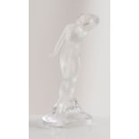 LALIQUE, Parigi. "Danceur". Scultura in cristallo. Reca firma. Cm 24x12.