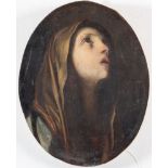 Maestro del XVII secolo "Madonna addolorata". Olio su tela. Cm 49x39. (restauri e rifacimenti)