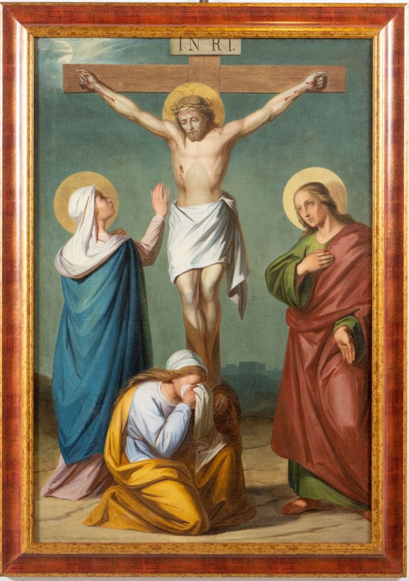 Maestro del XIX secolo. "Via Crucis". Lotto composto da quattordici oli su tela. Cm 97x65. - Bild 27 aus 29
