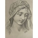 GIOVANNI PIANCASTELLI (Castel Bolognese 1845 - Bologna 1926) Ã¢â‚¬Å“MadonnaÃ¢â‚¬. Cm 47x35. Disegno