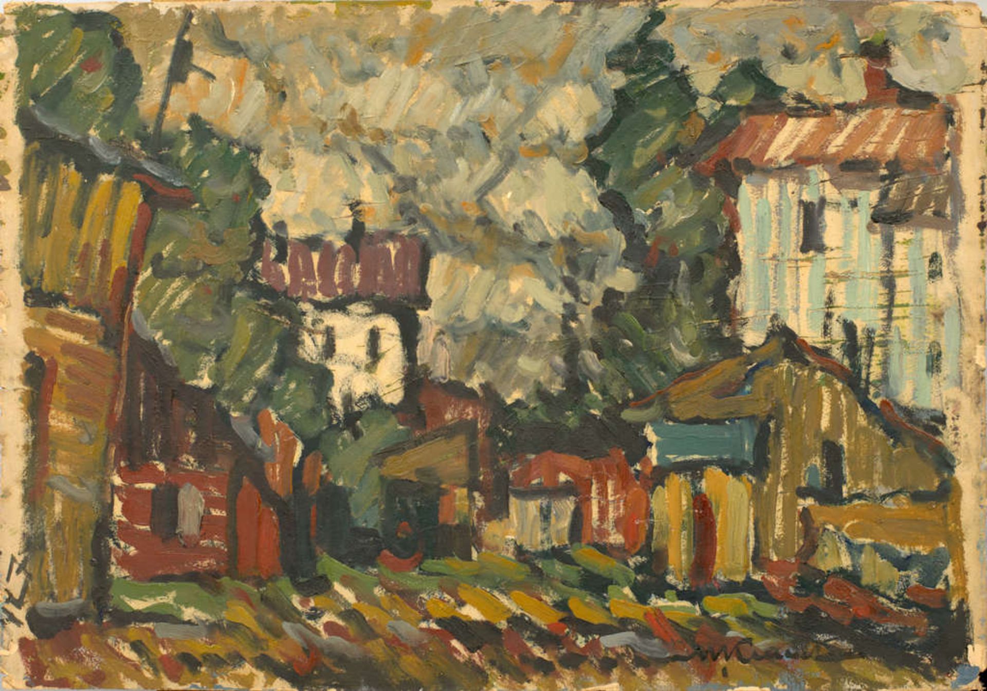 Suburban landscape by Miervaldis Kemers (1902-1980)