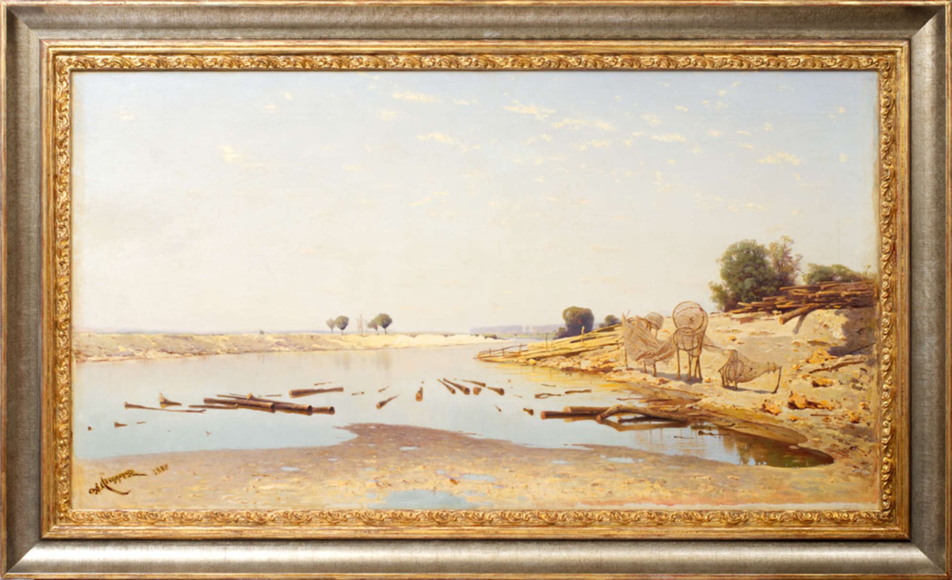 Landscape with river by Julijs Feders (1838-1909)