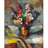 Flowers in a copper jar by Leo Svemps (1897-1975)