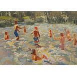 Playing in the water by Janis Pauluks (1906-1984)