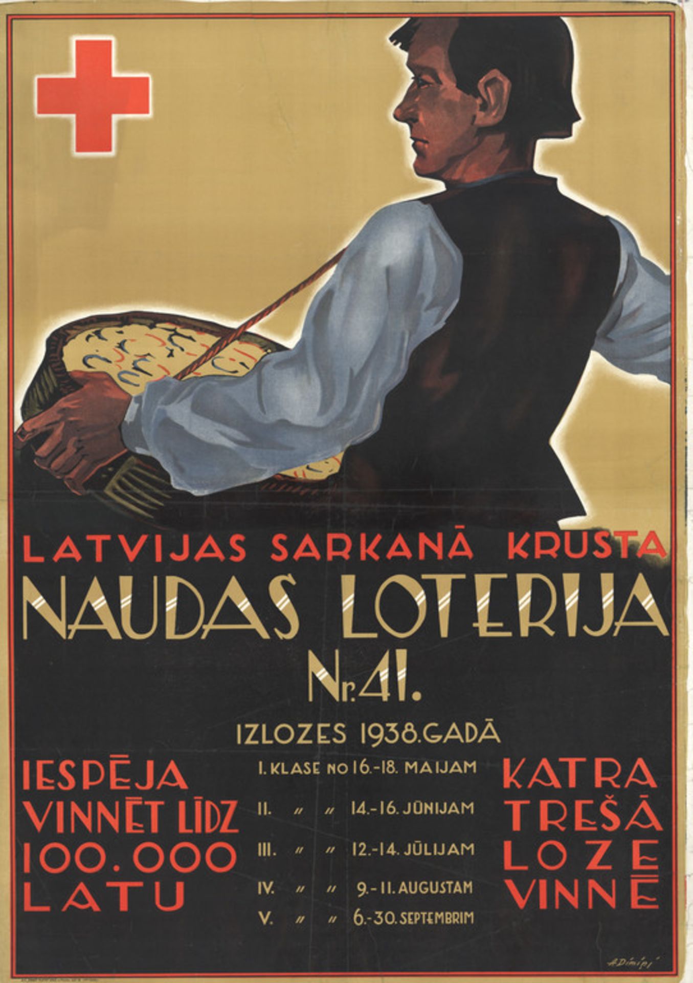 Poster "Latvian Red Cross money lottery No. 41" 