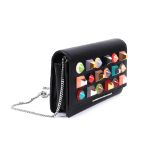 Fendi purse, Studded Wallet, leather, decorated with multi-coloured spikes